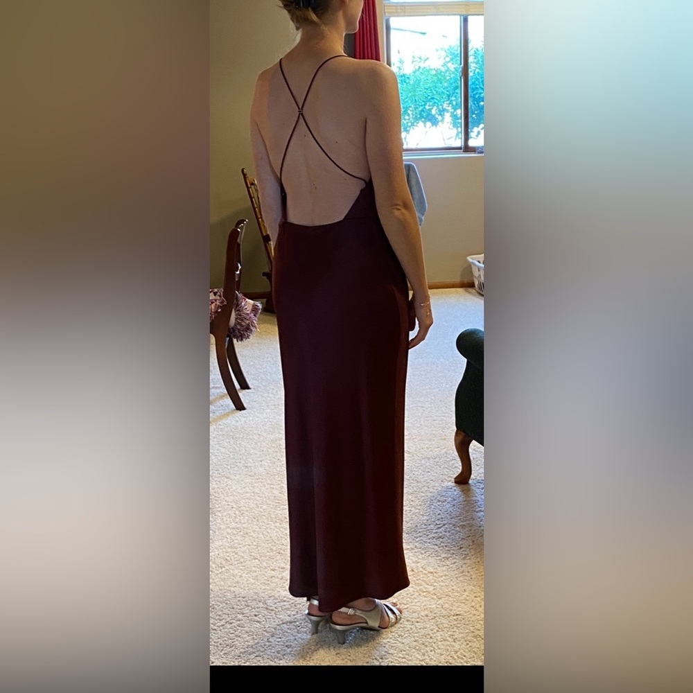 Jason Wu Pre-Fall 2017 Strappy Backless Formal Gown in Wine Red Color Sz 10 - Picture 3 of 13
